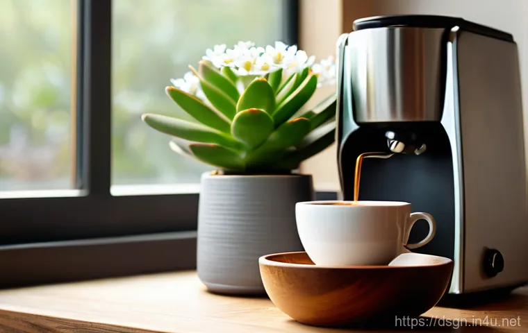 디자인에서 대비와 계층 구조의 활용 - **Image Prompt: Cozy Home Cafe Morning** A warmly lit, inviting home cafe setup. A person, casua...